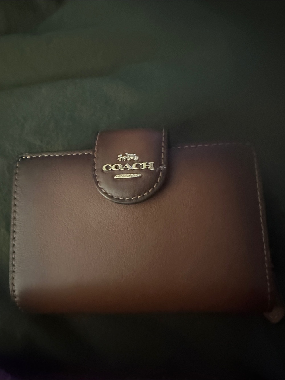 Coach Brown Leather Snap-Closure Wallet